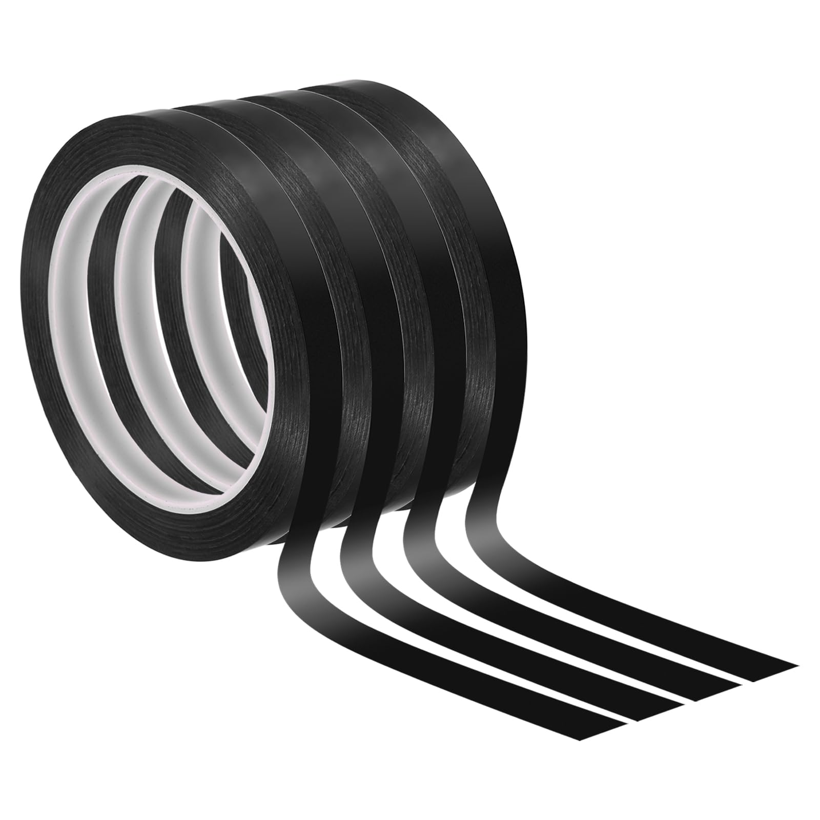 PATIKIL 3/8" Whiteboard Tape, 4 Pack Thin Dry Erase Tape for Graphic Chart Marking DIY Art, Black