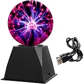 Gresus 5 Inch USB Powered Magic Plasma Ball Lamp for Decorations | Touch &amp; Sound Sensitive Interactive Plasma Nebula Sphere Globe, Science Educational Gift for Parties/Bedroom