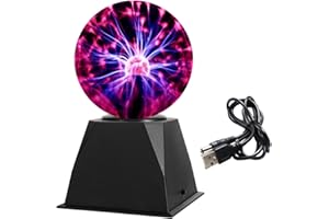 Gresus 5 Inch Magic Plasma Ball Lamp - Touch & Sound Sensitive Interactive USB Powered Plasma Lamp Nebula Sphere Globe, Science Educational Gift for Decorations/Parties/Bedroom