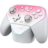 GameSir Super Nova Multiplatform Game Controller – 2.4G Wireless for PC/Switch/iOS/Android – Hall Effect Joystick & Triggers, 1000Hz Polling, Magnetic Faceplate, RGB Lighning (Whipped Pink)