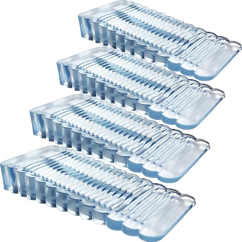Oksdown 4 Pack Clear Rubber Door Stops Heavy Duty Anti Slip Wedges