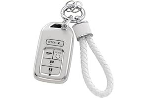 YO&YOYE for Honda Key Fob Cover with Keychain, Soft TPU Key Case Protection Fit for Accord Civic CRV Pilot Odyssey Smart Key Holder