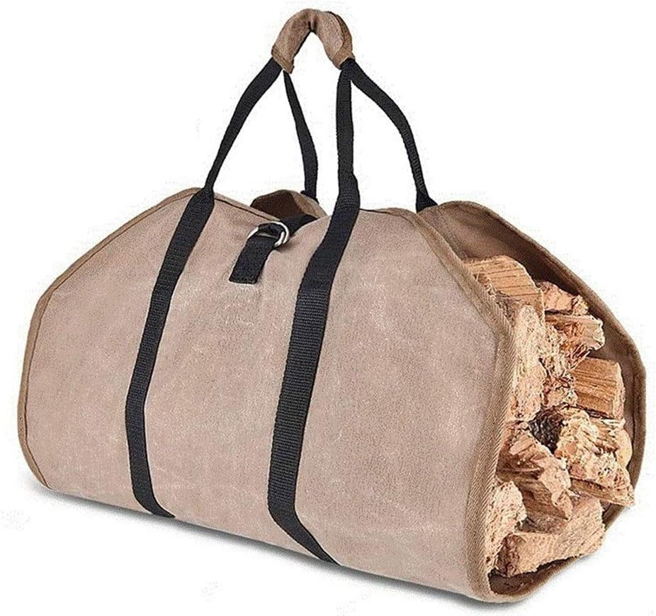 Firewood Log Carrier Waxed Canvas Bag Waterproof Firewood