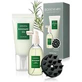 AROMATICA Rosemary Scalp Care Gift Set with Dual Brush | Hydrating Scalp Treatment with Rosemary Enhancer and Scrub, Scalp massager - Free from Sulfate, Silicone, and Paraben.