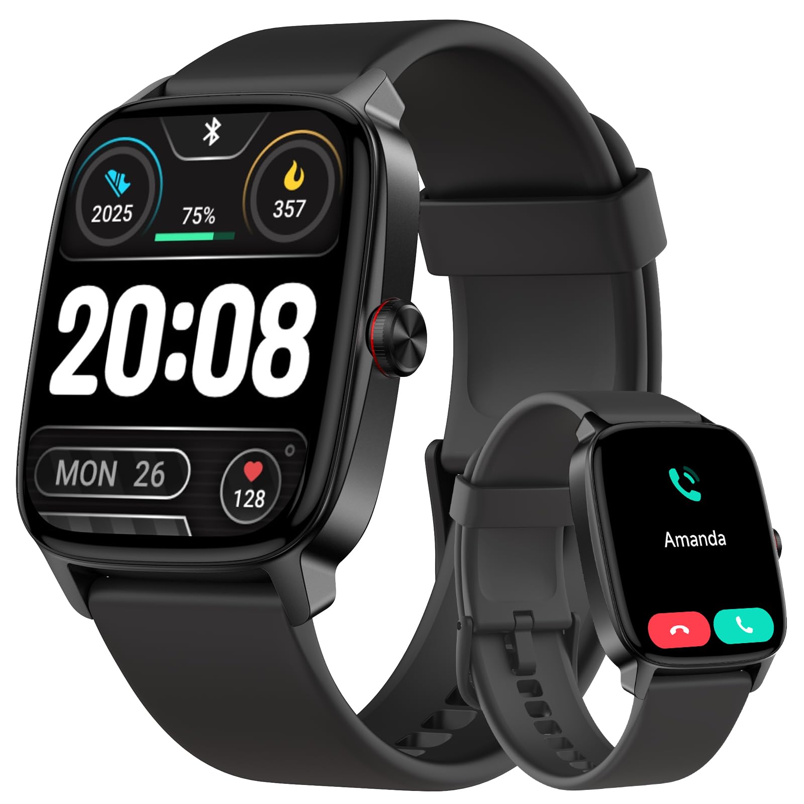 Photo 1 of Smart Watch for Men Women, Bluetooth Calling, AI Built-in, IP68 Waterproof, Fitness Tracker, Sleep Monitoring, 1.85'' DIY Dial, 100+ Sports Modes, 7 Days Battery, Compatible with Android & iPhones