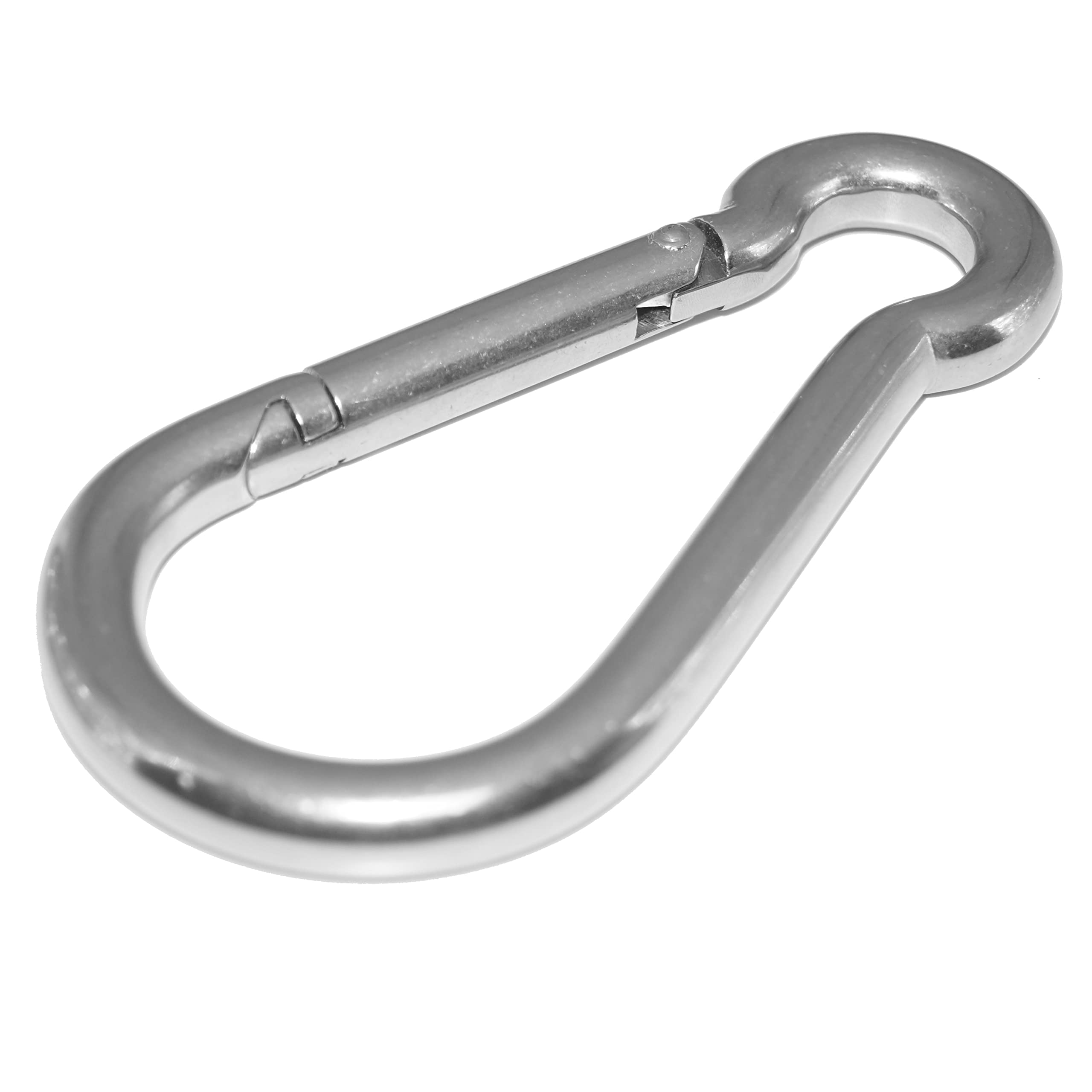 Stainless Steel Snap Hook 7 x 70 mm Fire Brigade Carabiner Hook Spring-Loaded Clasp Similar to DIN 5299 Made from A4 V4A AISI 316 - NIRO, Nirosta Pack of 2