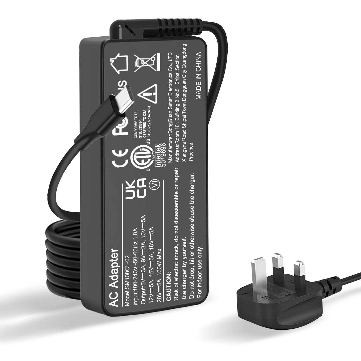 SKYVAST Universal 100W USB C Laptop Charger Compatible with MacBook Pro/Air, Samsung Galaxy, iPad Pro, Lenovo, Dell, HP, ASUS and and All USB C Devices