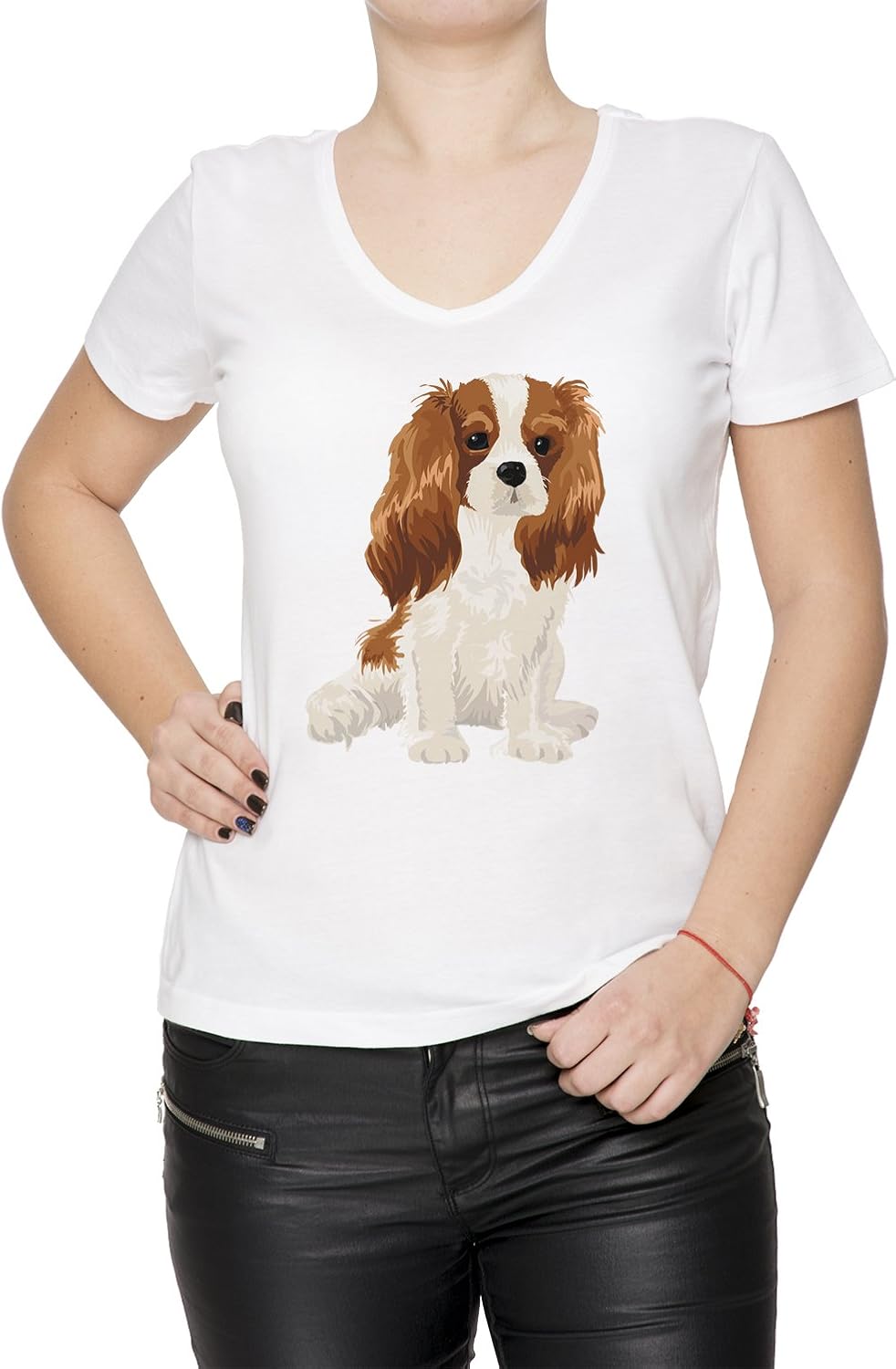 Cavalier King Charles Spaniel Dog Breed Cotton Women's VNeck TShirt