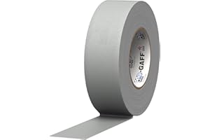 ProTapes Pro Gaff Premium Matte Cloth Gaffer's Tape With Rubber Adhesive, 11 mils Thick, 55 yds Length, 2" Width, Grey (Pack of 1)