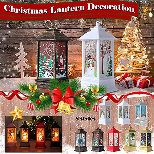 Vintage Lantern Decorative With Led Light Christmas Candle With Led Tea Light Candles For Christmas Party (A, 5.5x5.5x13cm)