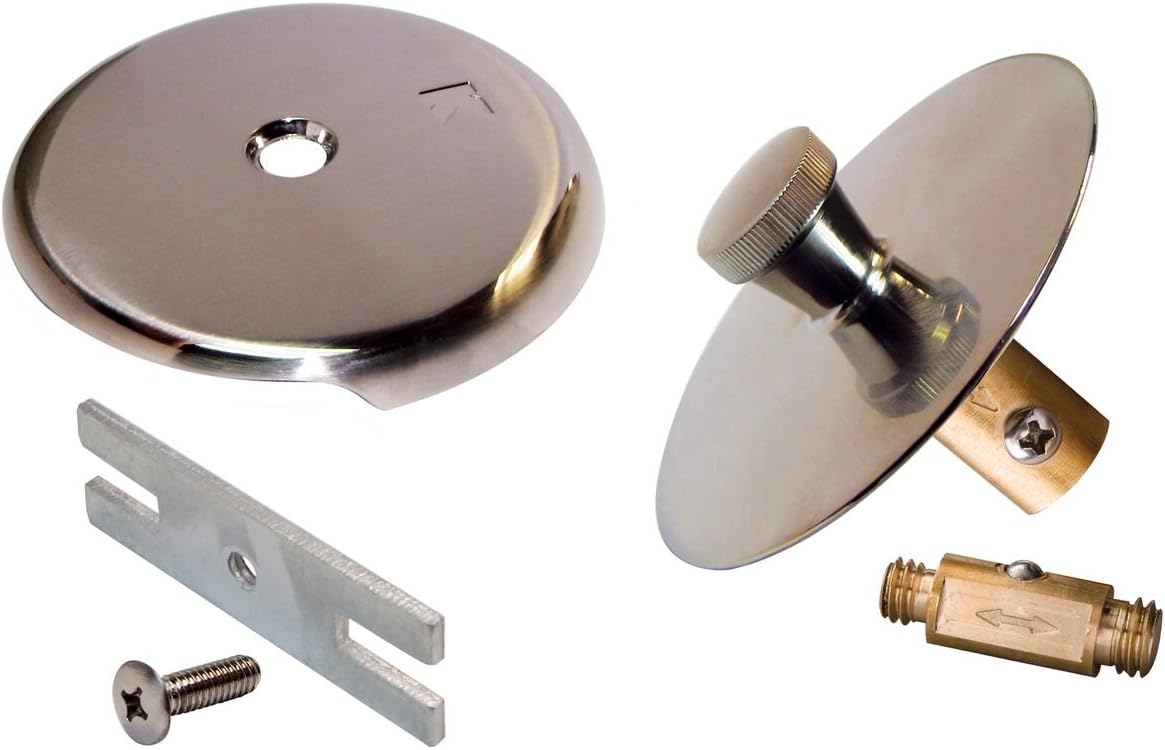 Plumb Pak K61-99DSBN Quick Cover-Up Bath Drain Trim Kit with Overflow Plate, 1, Brushed Nickel