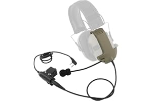 TSVISIONCORE Microphone & PTT for Walkerrazor Noise Cancelling Headphones Airsoft（Tan）