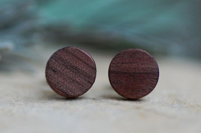 Holzohrstecker aus Schwarznuss handgemacht//8 mm//Holzohrringe