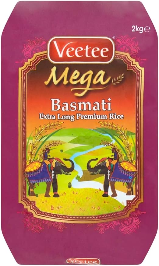Veetee Mega Basmati Extra Long Premium Rice, 2kg Amazon.co.uk Grocery