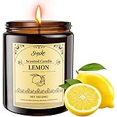 SVECKE Lemon Scented Candles, 7oz Soy Wax Candle, Long Lasting Aromatherapy Jar Candle for Home, Scented Long Burning Candle Gift for Women and Men