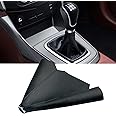 SUJADE Car Shift Knob Dust Cover,Car Gear Gaiter Shift Shifter Boot Gear Shift Knob Cover,PU Leather Manual Auto Shifter Shift Boots Cover Gear Stick Gaiter,Fit for Most Car Truck,SUV (Black)