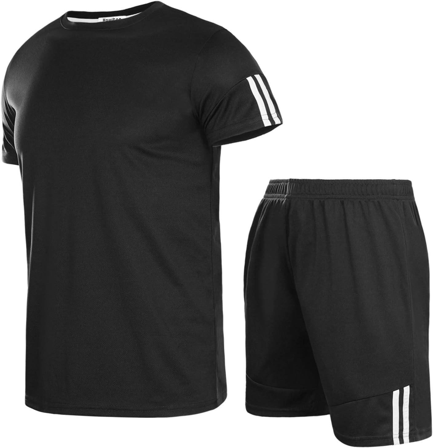 Men's Sports Set Quick Dry Short Sleeve Casual Tracksuit T-Shirts and Shorts Summer Activewear