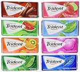 All AMERICAN GUM ASSORTMENT - TRIDENT GUM - 3 Each / 24 Packs- EZ-SHIP PACK