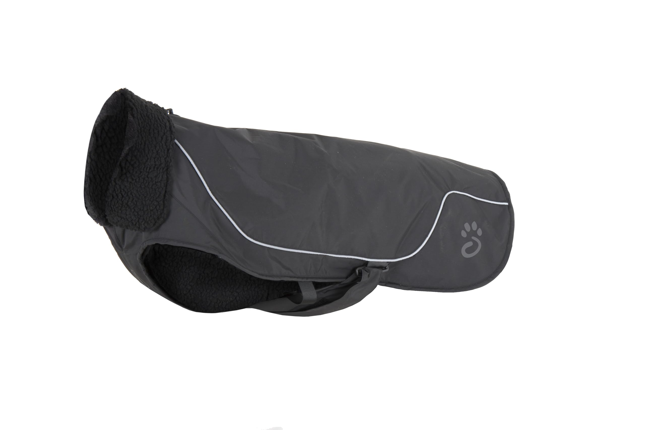 Mountain Paws Waterproof & Windproof Cordura® Fleece-Lined Dog Robe Raincoat, Black, Medium — image 1