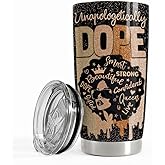 SANDJEST Inspirational Gifts for Women Black Woman Inspiration Tumbler 20oz Stainless Steel Insulated Coffee Travel Mug Cup Motivational Gift for Women Birthday Christmas