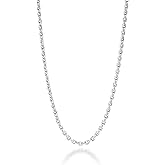 Miabella Italian 925 Sterling Silver Solid 2mm Diamond-Cut Cable Link Chain Necklace for Women Men | Made in Italy
