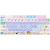WSLUCKO Keyboard Cover Skin for 2021-2024 MacBook Pro 14/16 (A2442 A2485 A3112 A3401 A3403 A2992 A2779 A2780 A2991 A2918 M1/M2/M3 M4) &amp; MacBook Air 13.6''/15'' (A2681 A3113 A2941 A3114),Cute Cat