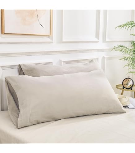 NEXHOME PRO 100% Organic Cotton King Pillowcases Set Of 2 - 20x36 Inch, Envelope Closure, Cooling - View #5