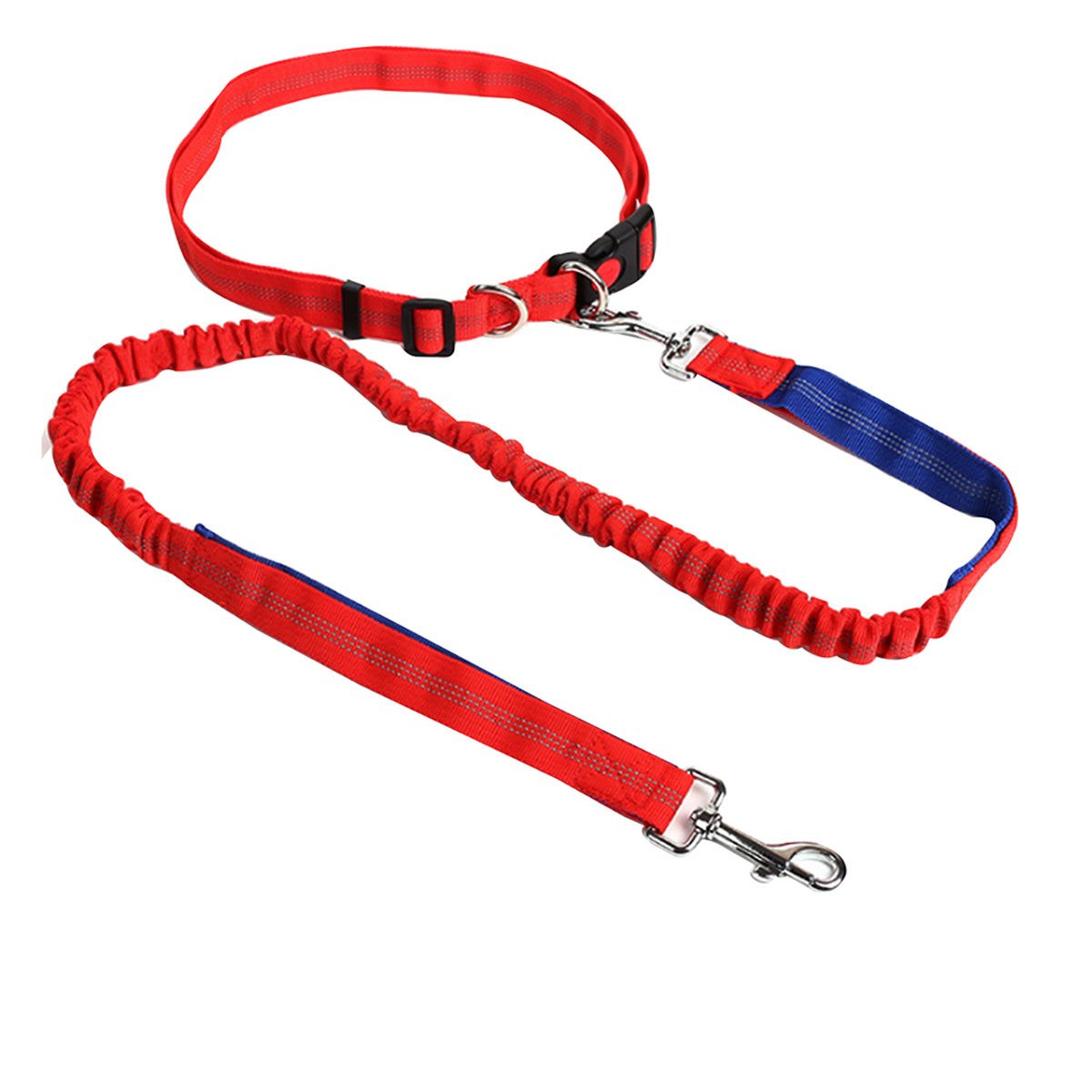 AiSi Dog Lead with Belly Strap, Adjustable Jogging Lead for Small & Large Dogs, Red