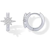 PAVOI 14K Gold Plated 925 Sterling Silver Posts Small Huggie Hoop Earrings for Women - Trendy Celestial North Star, Butterfly, Heart Hoop Earrings - Cubic Zirconia Cute Gold Motif Jewelry - Valentines Day Trendy Jewelry
