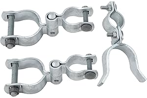 VIVIDA 1-3/8" x 2-3/8" Chain Link Gate Hinge Latch Kit, Include Female & Male Gate Hinges, 1-3/8" x 2-3/8" Fence Fork Latch, Chain Link Fence Hardware, Galvanized Steel