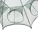 Foldable Bait Cast Mesh Trap Net Portable Fishing Landing Net Shrimp Cage for Fish Lobster Prawn Minnow Crayfish Crab with Hand Rope Floating Circle (6 Sides 6 Holes)