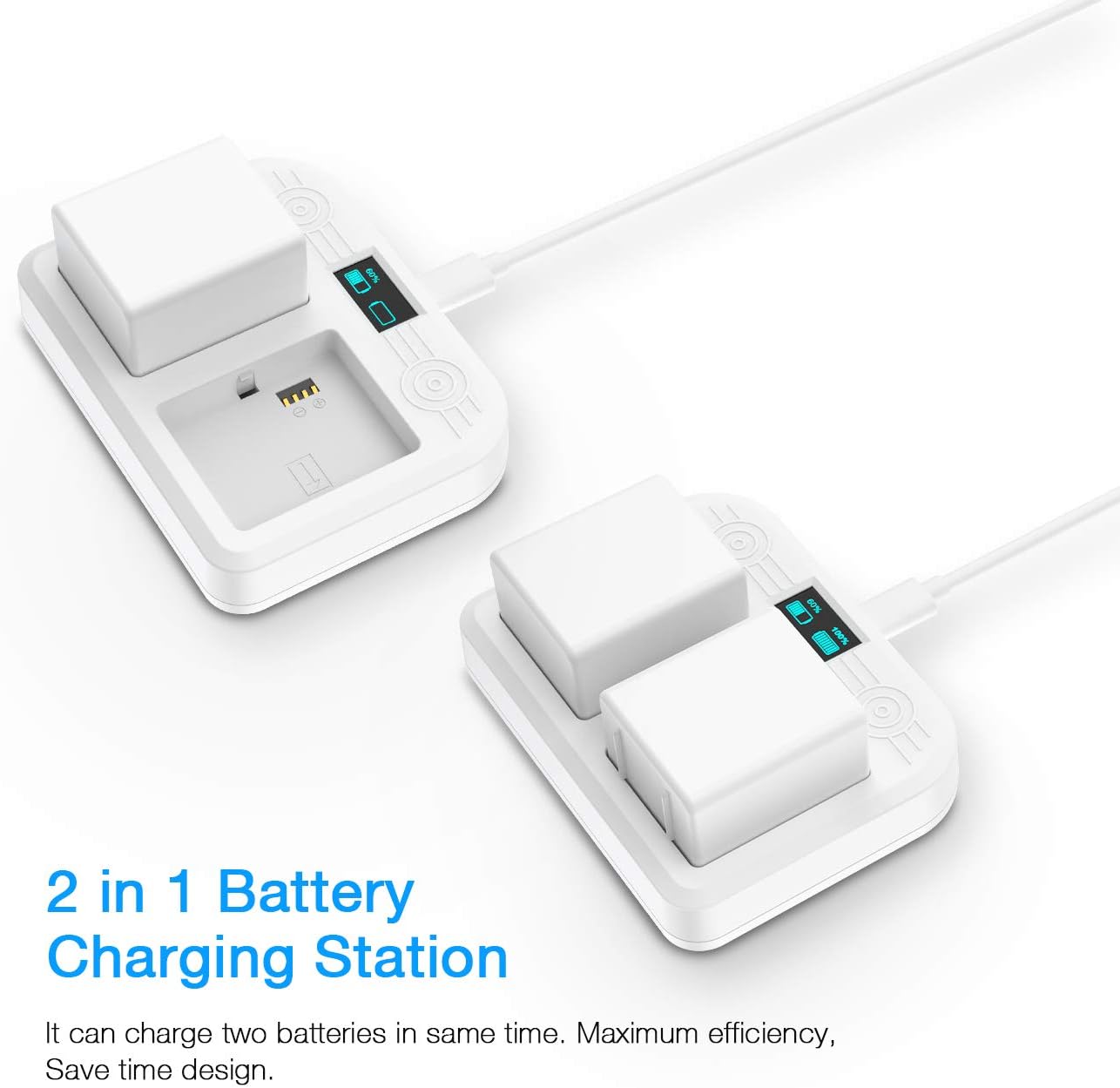 Charging Station for Arlo Pro 3 and Arlo Ultra - with Dual Charging Port and Type-C Cable - Charge up to 2 Arlo Ultra and Arlo Pro 3 Batteries at The Same Time with LED Display Function by OkeMeeo: Home Audio & Theater