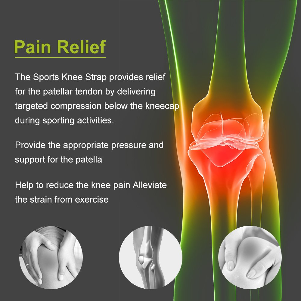 2 correas Bandas Con Almohadillas Para Rodilla Ajustables, Rodilleras para senderismo, fútbol, baloncesto, correr, jersey, tenis, tendinitis, voleibol y sentadillas, color negro