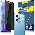 MOOISVS [2+2] For Xiaomi Redmi Note 12 Pro/Note 12 Pro Plus Privacy Tempered Glass Screen Protector+Camera Lens Protector, Ultra HD Tempered Glass Film, Anti-Spy, 9H Hardness, Anti-Scratch