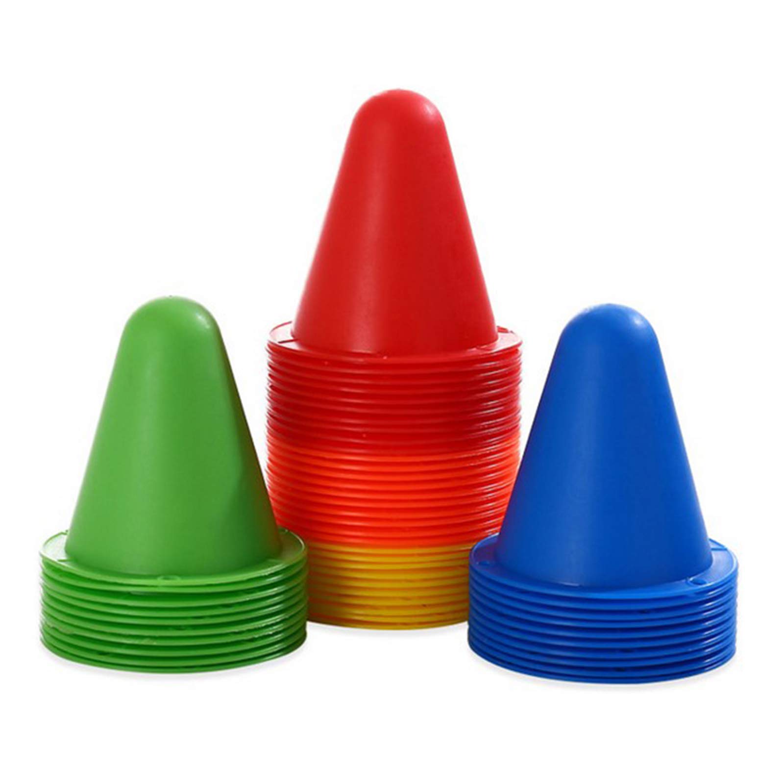 50 pcs Marking Cones Training Cones,Plastic Sport Training Traffic Cone,Sport Training Traffic Cone Slalom,Multipurpose Training Cones for Training Kids Roller Skating,Football Training(5 Color)