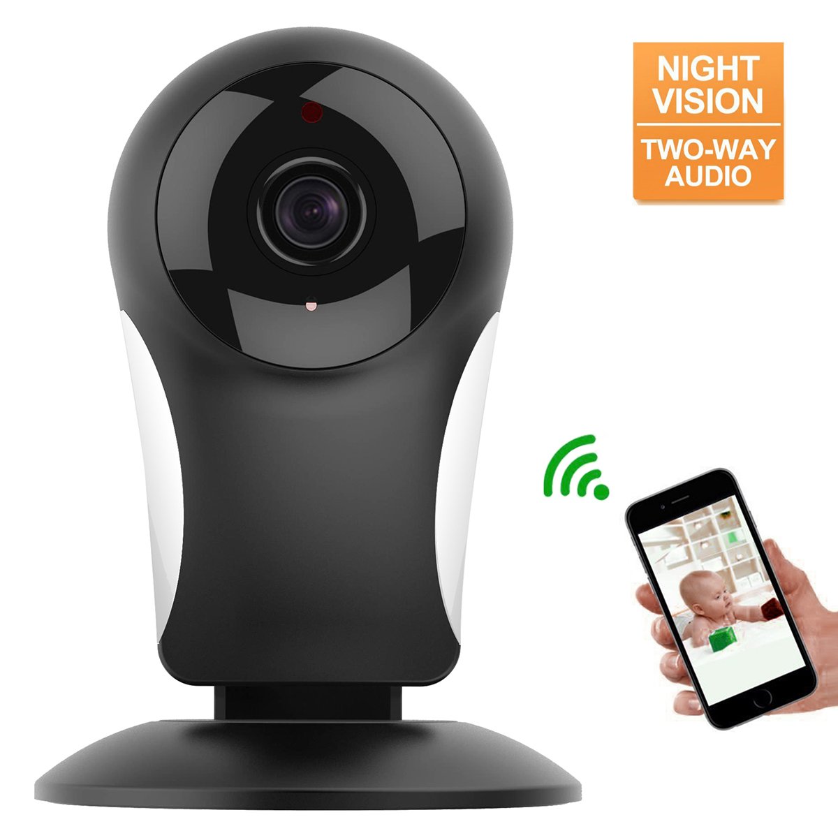 Home Security Camera System, M WAY HD 960P Wireless IP Camera Support 2.4GHz WiFi, Day/Night Vision, Indoor Cam for House, Baby, Pet Security Black by M WAY