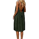 Backless Mini Cami Dresses Sleeveless Open Back Lounge Dress Flowy Summer Beach Vacation Sundress House Lounge Dresses