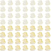 Craftdady 100 pcs Duck Handmade Lampwork Beads Yellow Clear 3D Glass Duck Glass Beads Mini Cartoon Animal Loose Spacer Beads for Jewelry Bracelet Necklace Earring Making