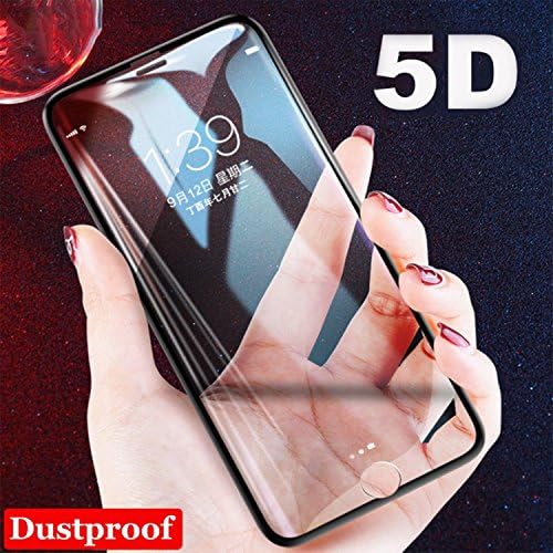 Luxury 5D Screen Protector Tempered Glass Front Case For iPhone X 8 Plus Full Curved Edge Premium Cover for iPhone 6 6S 7 Plus (White, For iPhone 8 Plus)