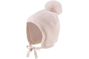 JANGANNSA Basic Winter Baby Boys Beanie Pompom Knitted Girls Hat Kids Earflap Beanies Warm Infant Toddler Hats