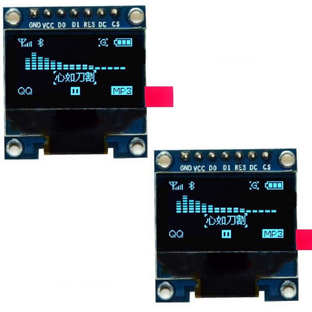 DollaTek 2Pcs 7Pin 0.96 Inch OLED Display 12864 1306 SPI IIC Serial LCD Screen Module for Arduino - Blue font