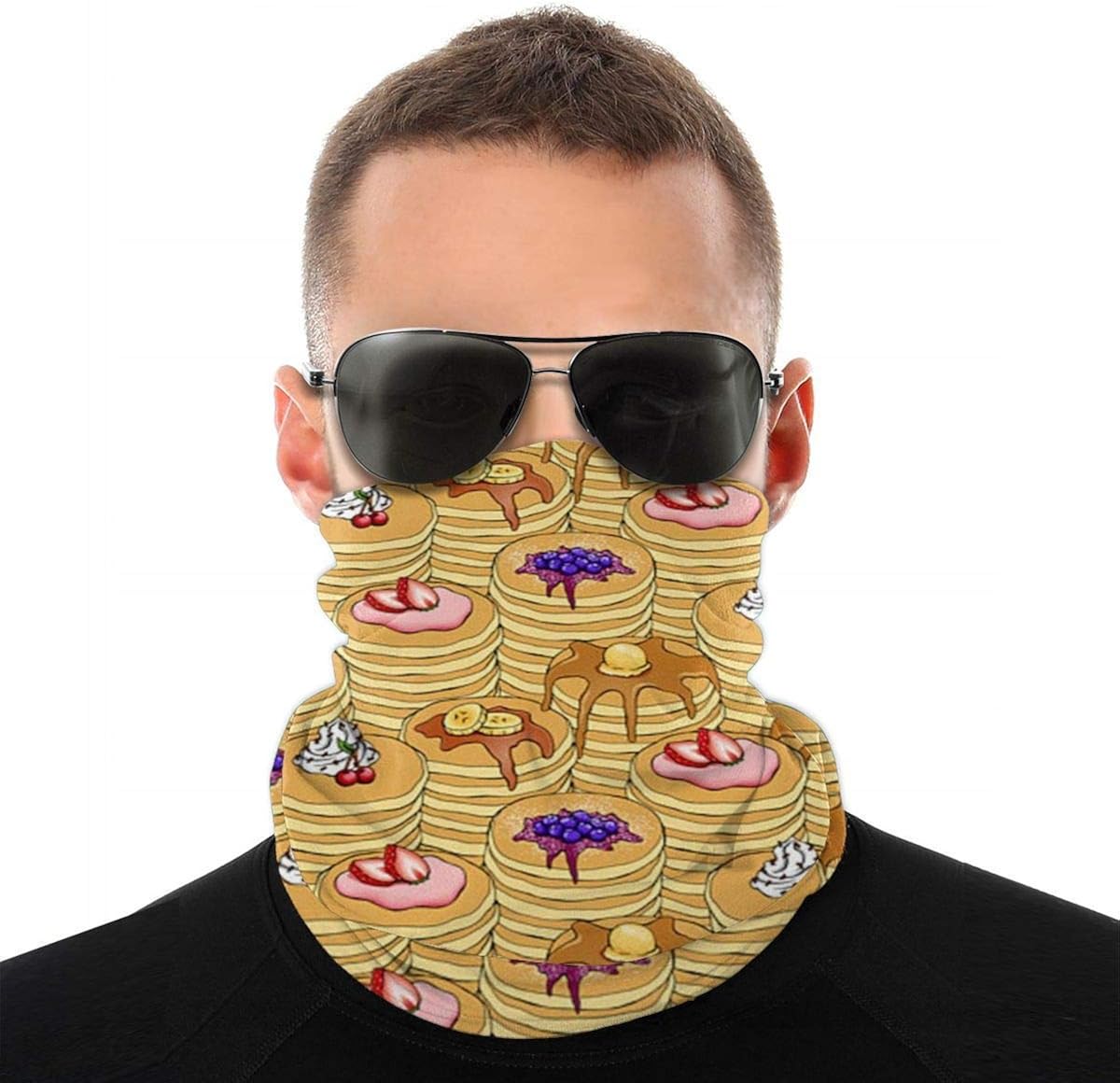 Pancake Face Mask Seamless Bandanas Multifunctional