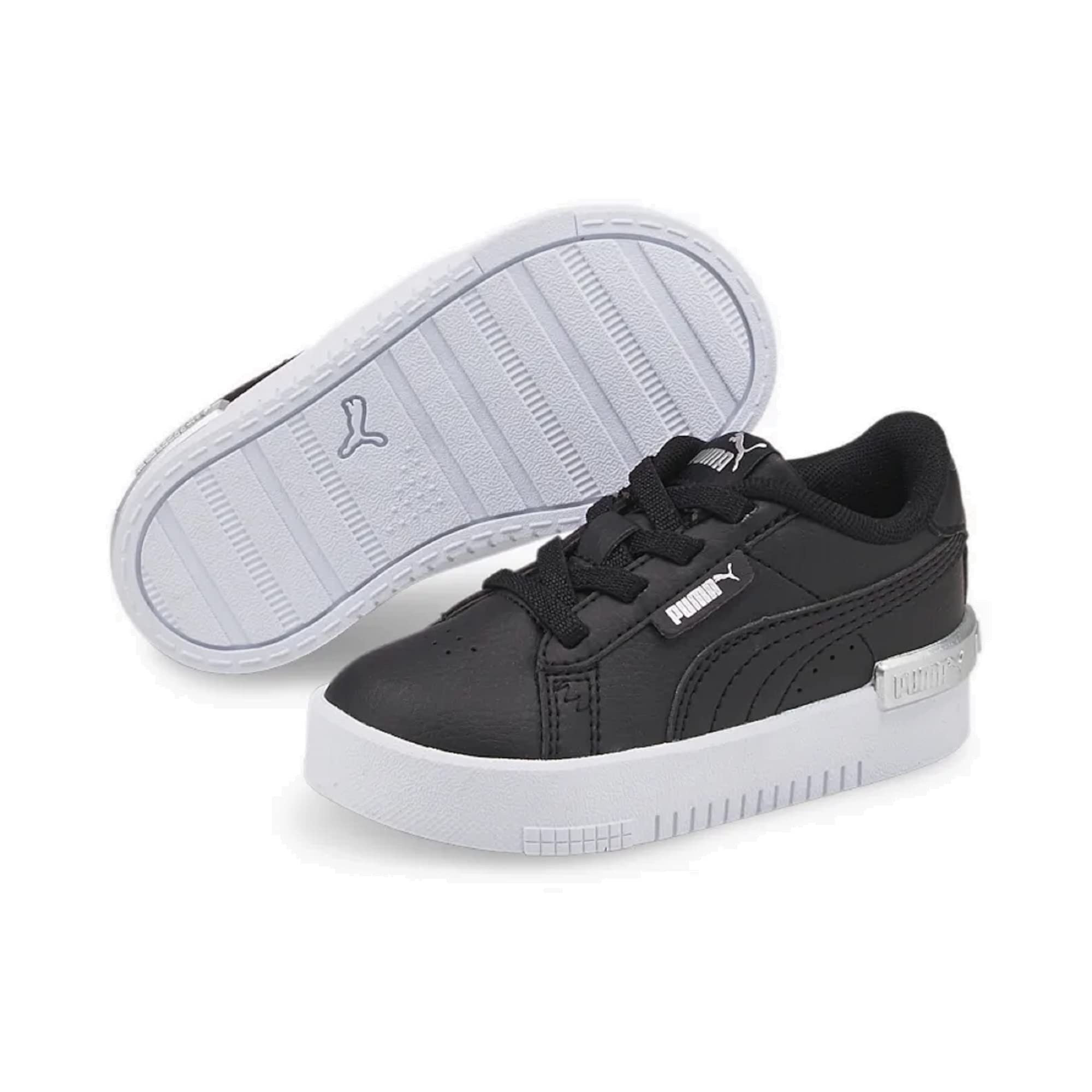 PUMA Jada Sneakers JR in Black/Silver, Size 5.5