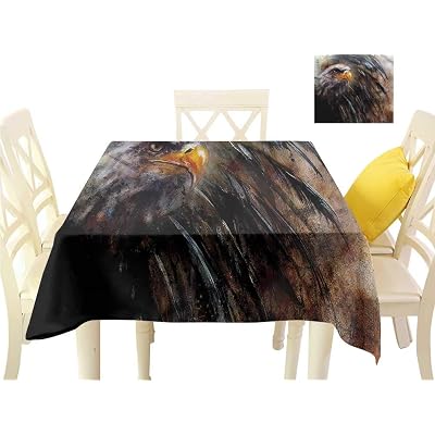 Davishouse Fabric Dust-Proof Table Cover Angry Bird Black Feathers Indoor Outdoor Camping Picnic W63 x L63