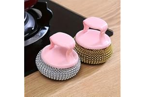 2 Pack Random Color Dish Washing Brushes - Plastic Long Handle Kitchen Scrubber Brushes for Pots, Pans, and Utensils Cleaning