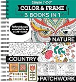 Color & Frame Coloring Book - 3 in 1 - Nature, Country, & Patchwork by 