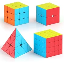 Set De 8 Cubes Magiques De Vitesse 2x2 3x3 4x4 Pyramide Skewb Ivy Dino - Cadeau Idéal Pour Enfants, Ados Et Adultes