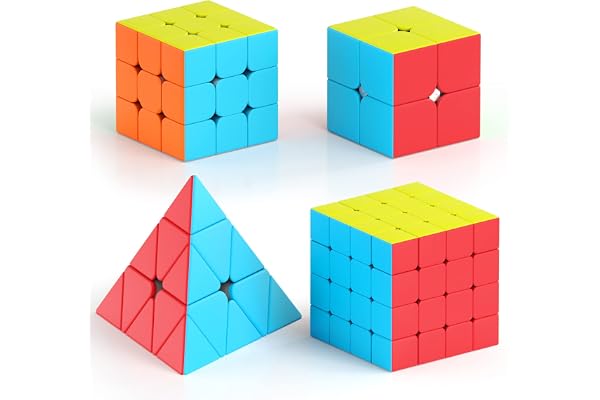Vdealen Speed Cube Set, Puzzle Cube Bundle of 2x2x2 3x3x3 4x4x4 Pyramid Magic Cube Set, Birthday Party Christmas Stocking Stu