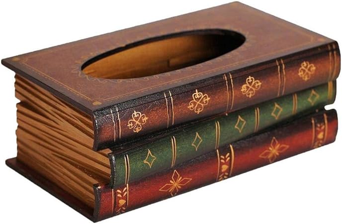 Caja de pañuelos de papel con forma de libro de estilo retro Caja de pañuelos de