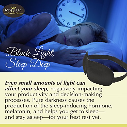 Living Pure - Luxury Sleep Mask | Light Blocking Eye Mask for Sleeping Deeper | Features Memory Foam, Contoured Design & Adjustable Strap | Insomnia Aid - Thumbnail 4